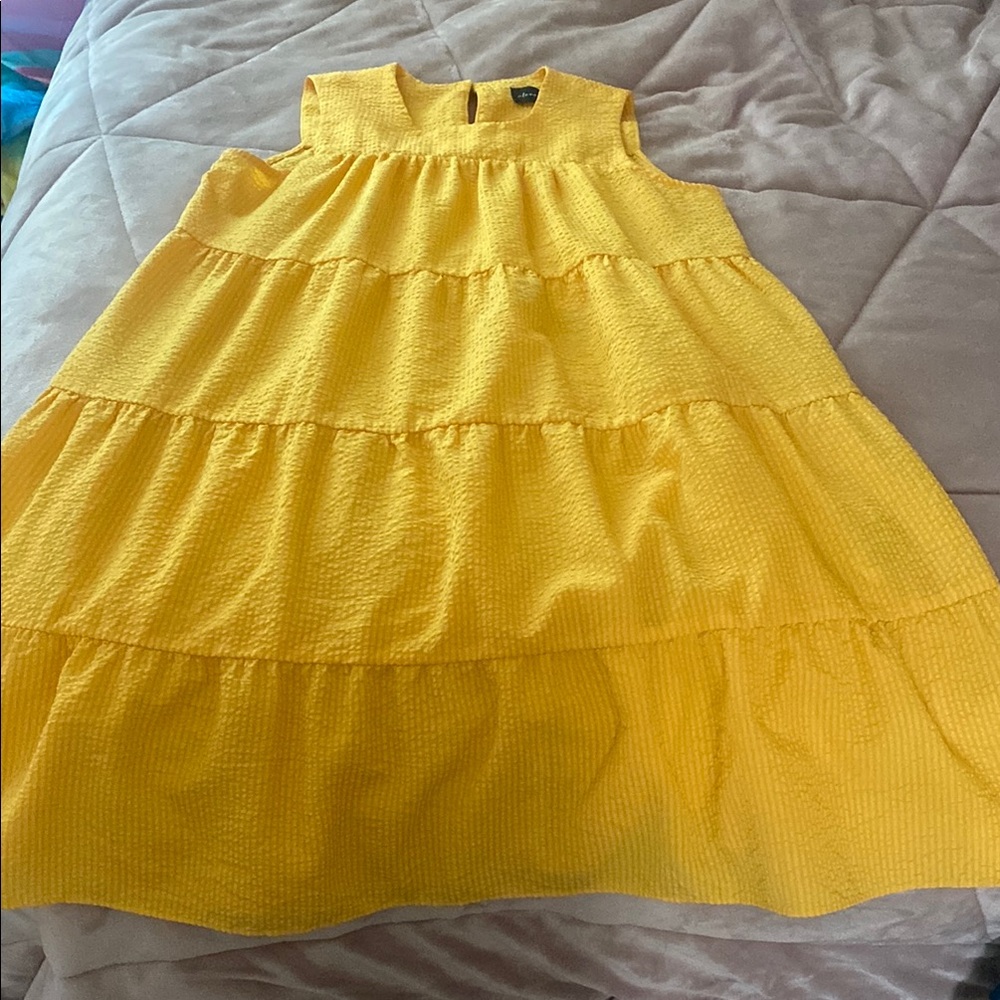 Yellow Sleeveless Tiered Sundress